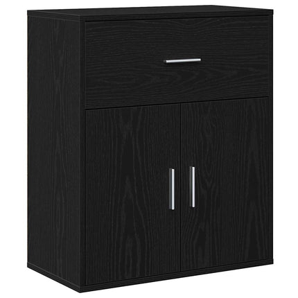 Sideboard med skuffe Sort eg 60 x 31 x 70 cm Konstrueret træ
