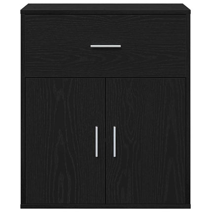 Sideboard med skuffe Sort eg 60 x 31 x 70 cm Konstrueret træ