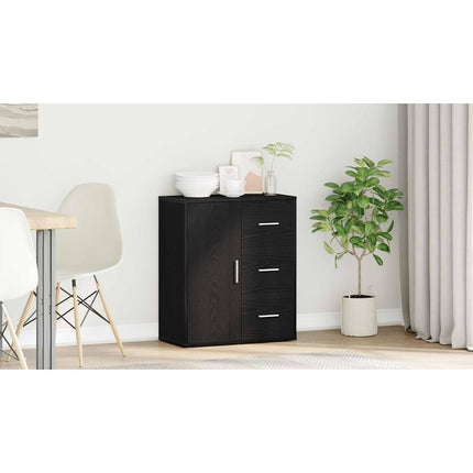 Sideboard med skuffe Sort eg 60 x 31 x 70 cm Konstrueret træ