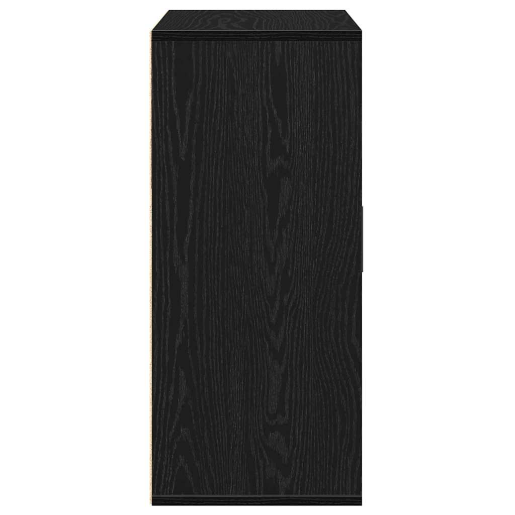 Sideboard med skuffe Sort eg 60 x 31 x 70 cm Konstrueret træ
