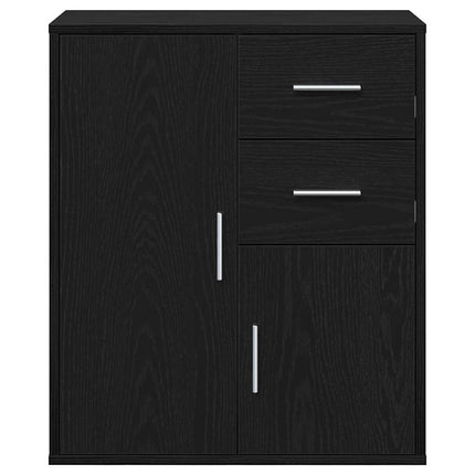 Sideboard med skuffe Sort eg 60 x 31 x 70 cm Konstrueret træ
