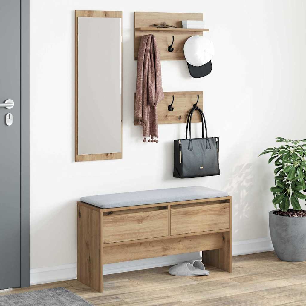 Entremøbelsæt med skuffe 4 pcs Artisan eg Konstrueret træ