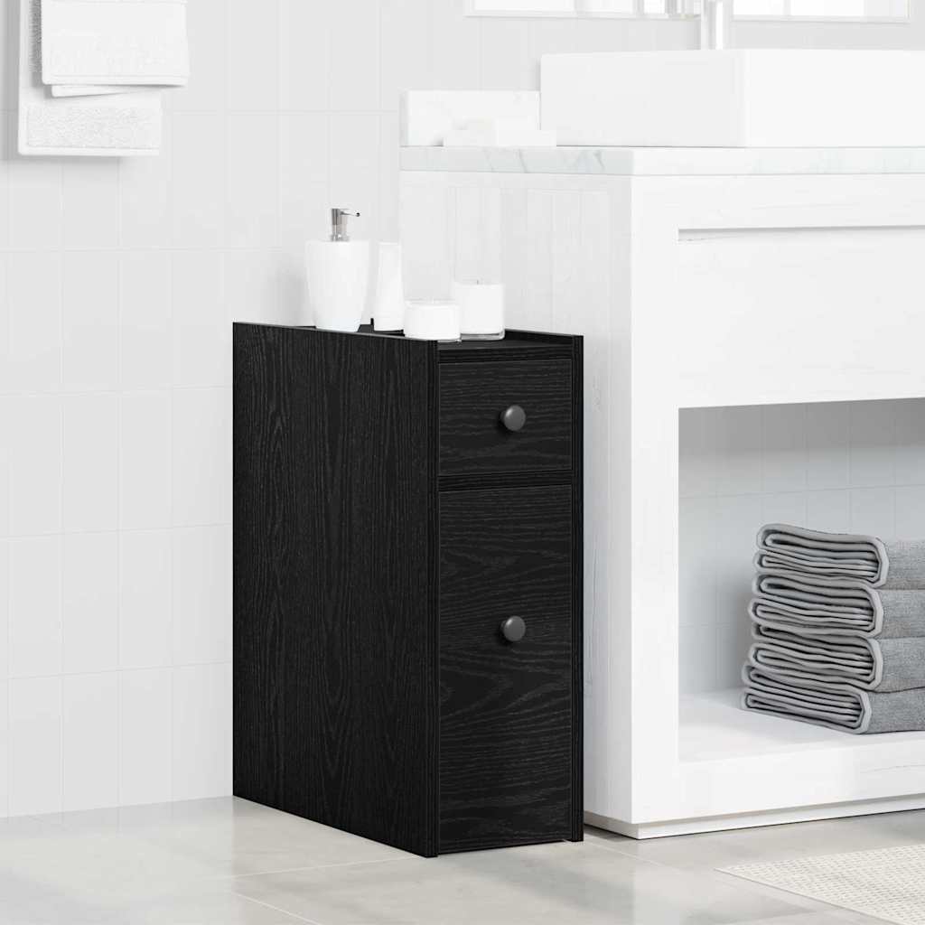 Badeværelsesmøbel sæt Sort eg 80 x 18 x 60 cm Konstrueret træ billede