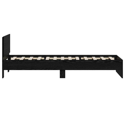Sengestel med hovedgærde Sort eg 90 x 190 cm Konstrueret træ