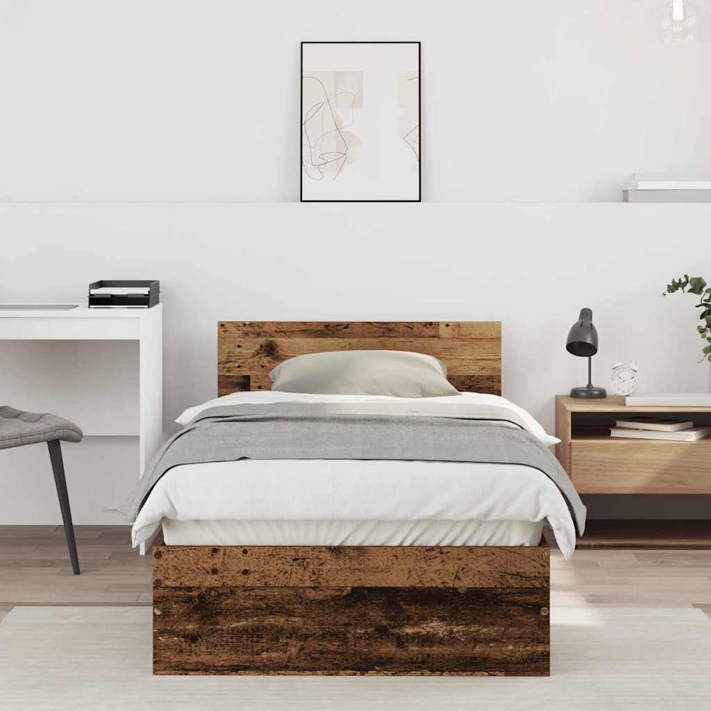 Sengestel Gammelt træ 75 x 190 cm Konstrueret træ