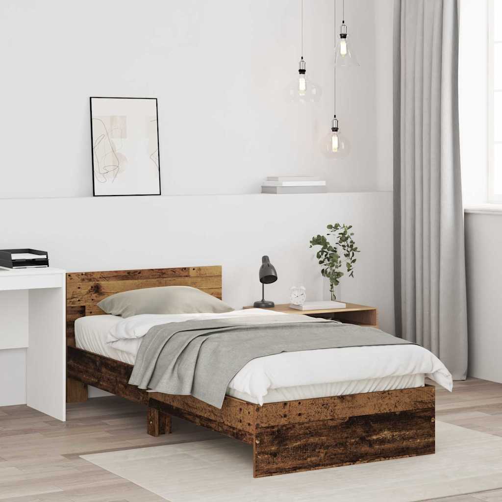Sengestel Gammelt træ 75 x 190 cm Konstrueret træ