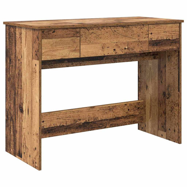 Kosmetikbord med skuffe med spejl Gammelt træ 100 x 45 x 76 cm