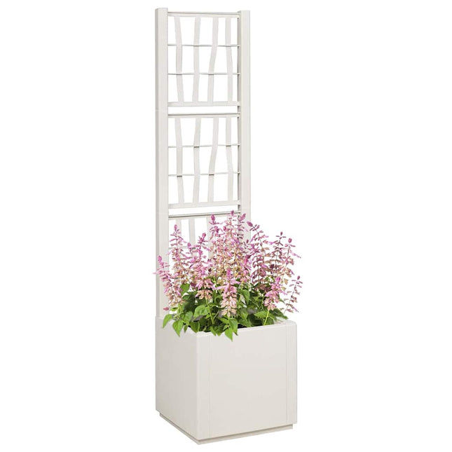 Havekrukke med trellis Hvid 36 x 36 x 140 cm PP