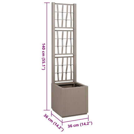 Havekrukke med trellis Lys Brun 36 x 36 x 140 cm PP