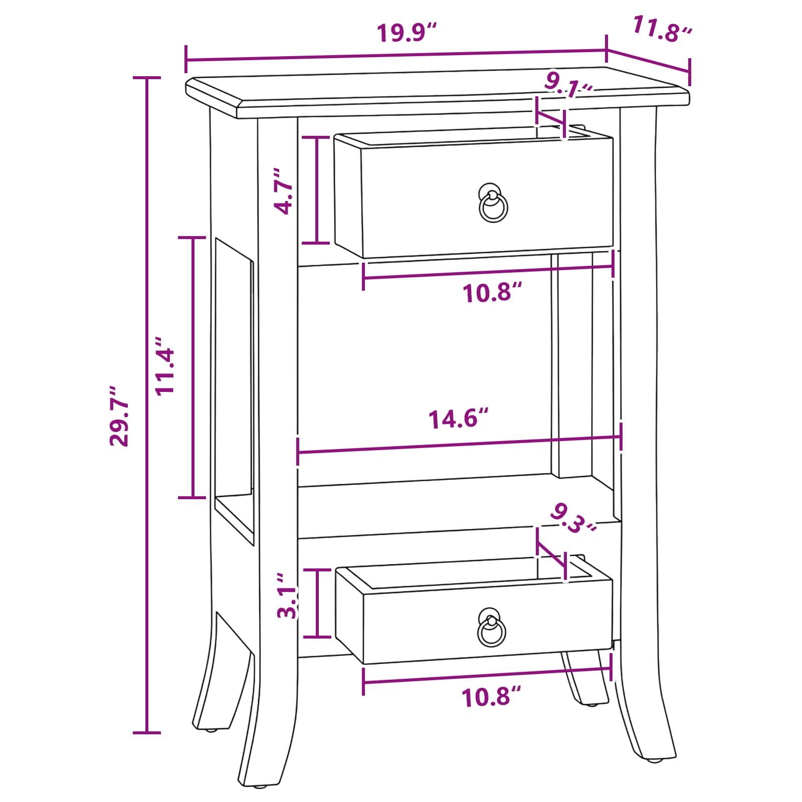 Konsolbord Naturfarvet 50,5 x 30 x 75,5 cm Massiv Mahogni