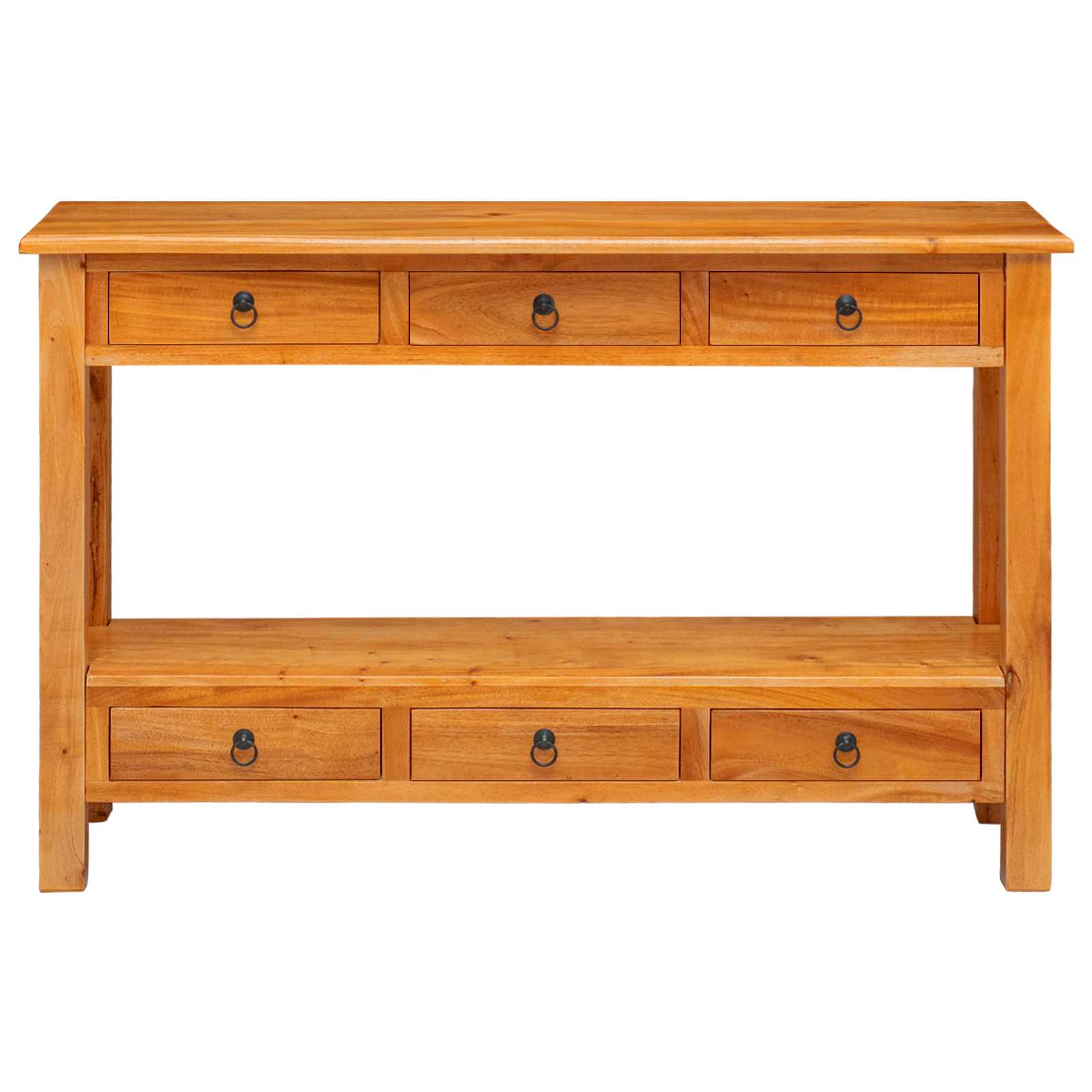 Konsolbord Naturfarvet 115 x 32 x 76 cm Massiv Mahogni