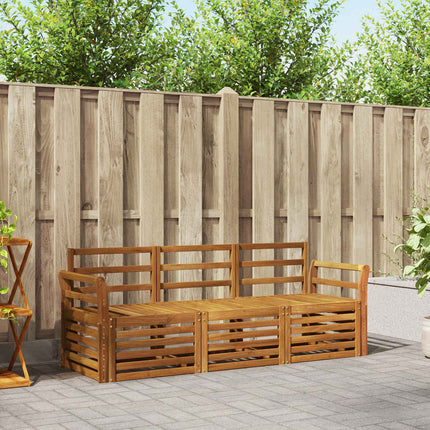 Sofasæt 3 pcs Naturfarvet Massivt Akacietræ