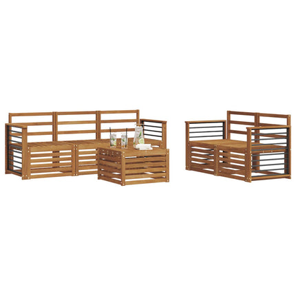 Sofasæt 6 pcs Naturfarvet Massivt Akacietræ