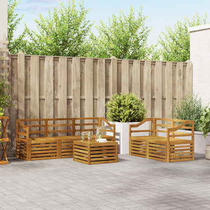 Sofasæt 6 pcs Naturfarvet Massivt Akacietræ