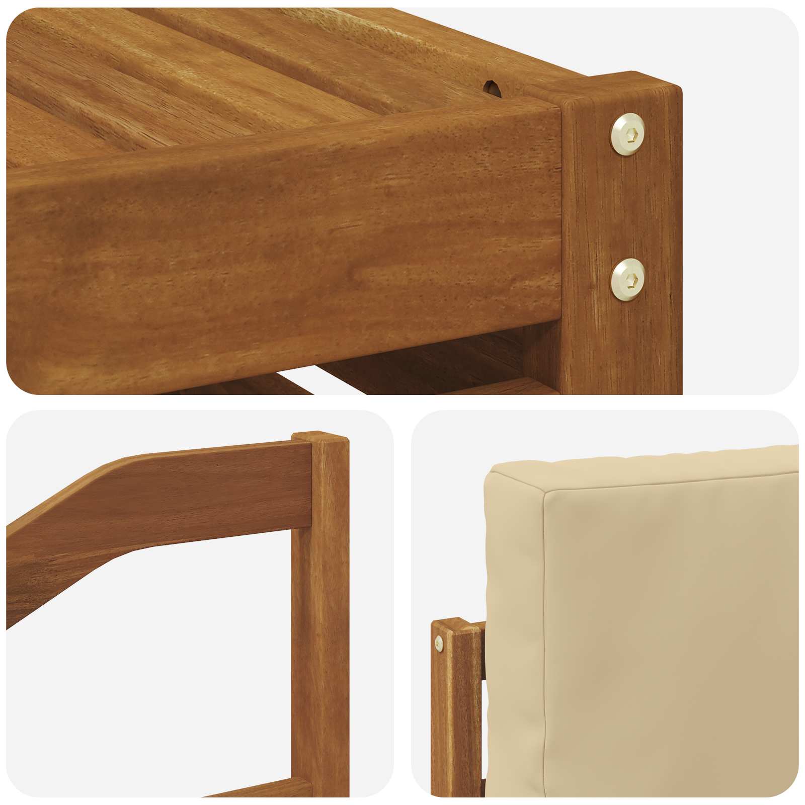 Udendørs sofagruppe 7 pcs Naturlig og Beige Massivt Akacietræ