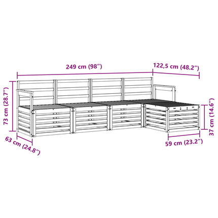 Udendørs sofagruppe 5 pcs Naturfarvet