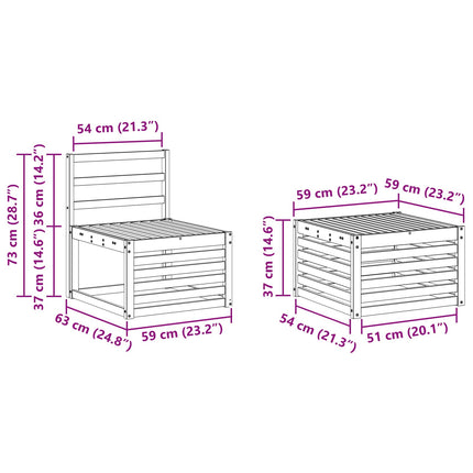 Udendørs sofagruppe 5 pcs Naturfarvet