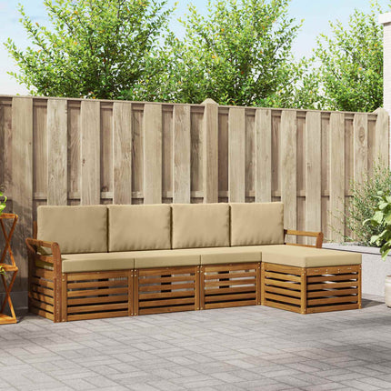Udendørs sofagruppe 5 stk. Naturlig og Beige