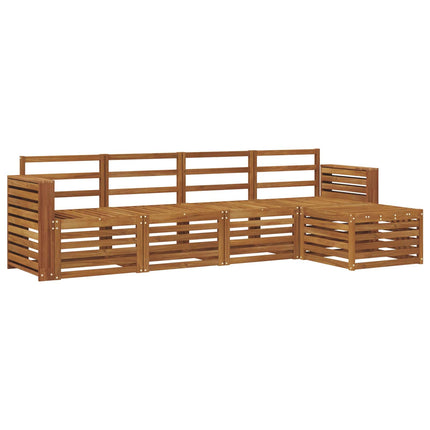Udendørs sofagruppe 5 pcs Naturfarvet