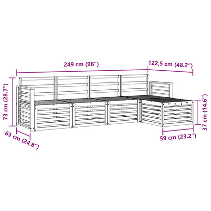 Sofasæt 5 pcs Naturfarvet Massivt Akacietræ