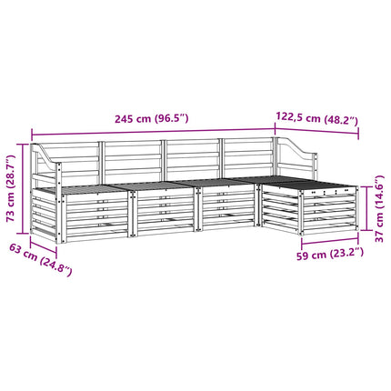 Udendørs sofagruppe 5 pcs Naturfarvet