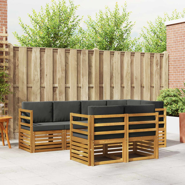 Sektionalsofa sæt med pude 7 pcs Naturlig og Antracit