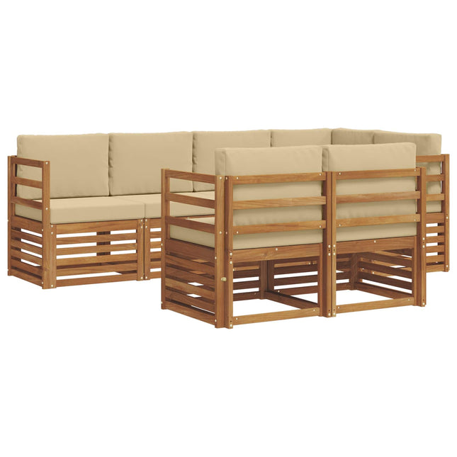 Sektionalsofa sæt med pude 7 pcs Naturlig og Beige