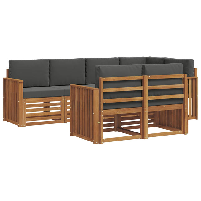 Sektionalsofa sæt med pude 7 pcs Naturlig og Antracit