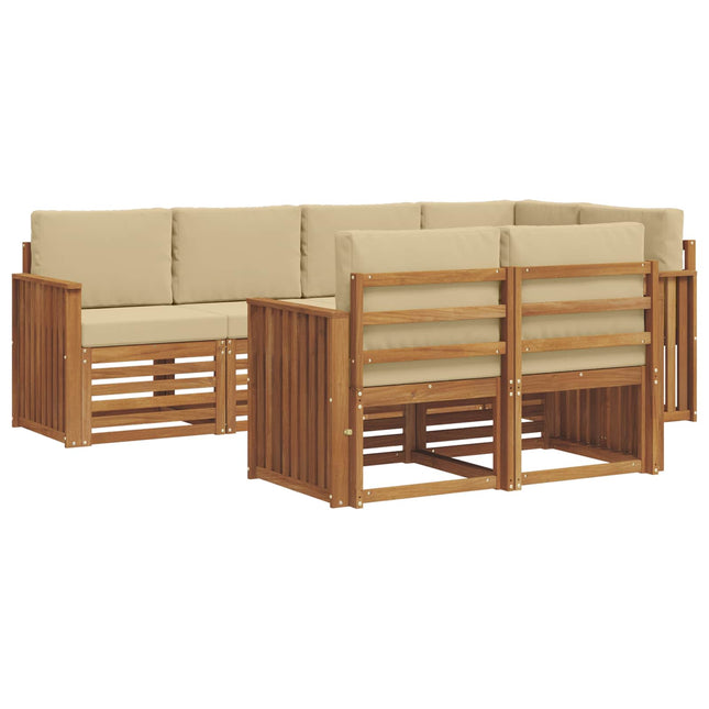 Sektionalsofa sæt med pude 7 pcs Naturlig og Beige