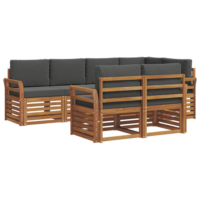 Sektionalsofa sæt med pude 7 pcs Naturlig og Antracit