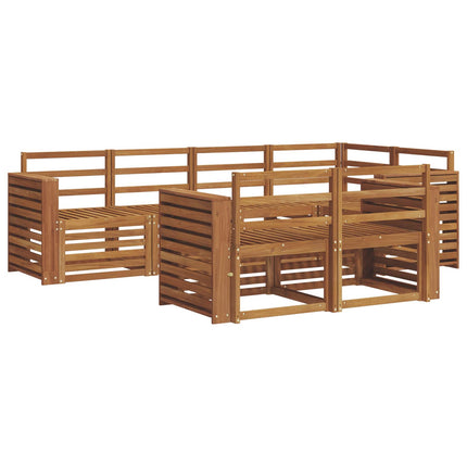 Udendørs sofagruppe 7 stk. Naturfarvet Polyester