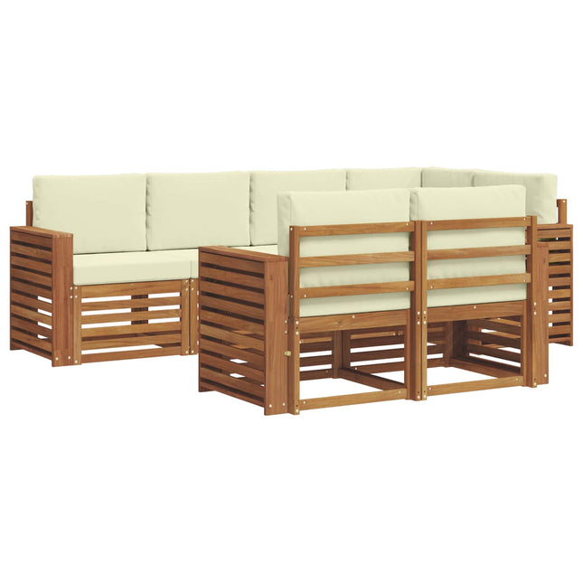 Sektionalsofa sæt med pude 7 pcs Naturlig og Fløde