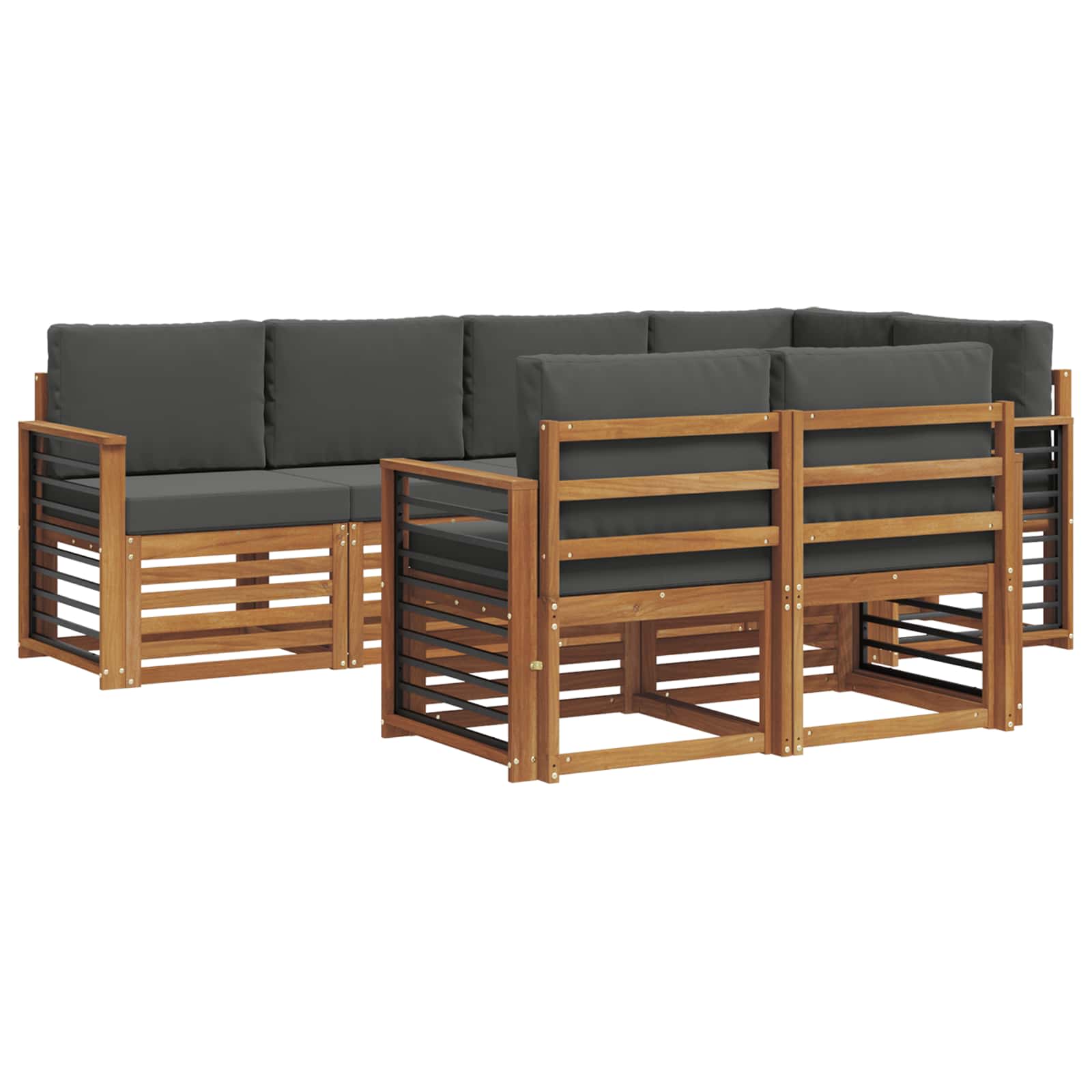 Sektionalsofa sæt med pude 7 pcs Naturlig og Antracit