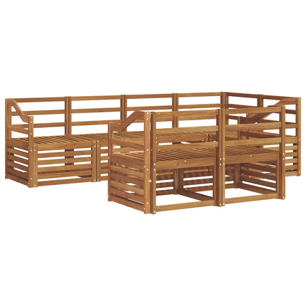 Sektionalsofa sæt 7 pcs Naturfarvet