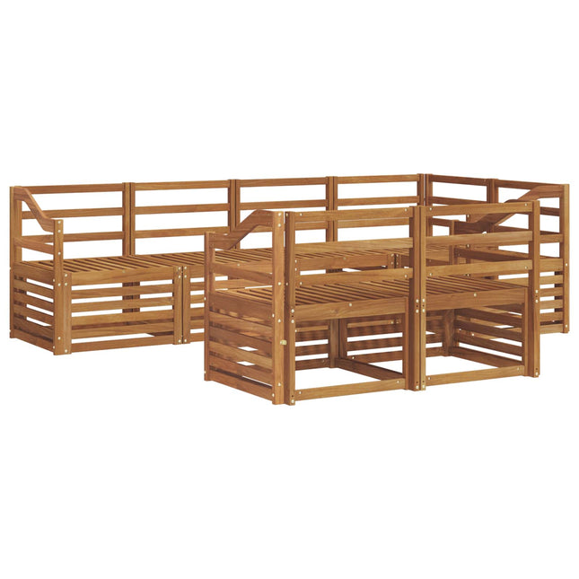 Sektionalsofa sæt 7 pcs Naturfarvet