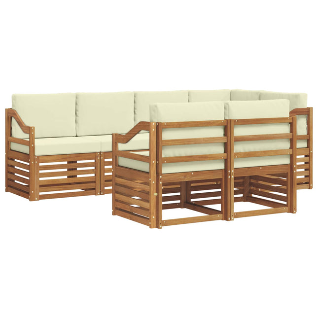 Sektionalsofa sæt med pude 7 pcs Naturlig og Fløde