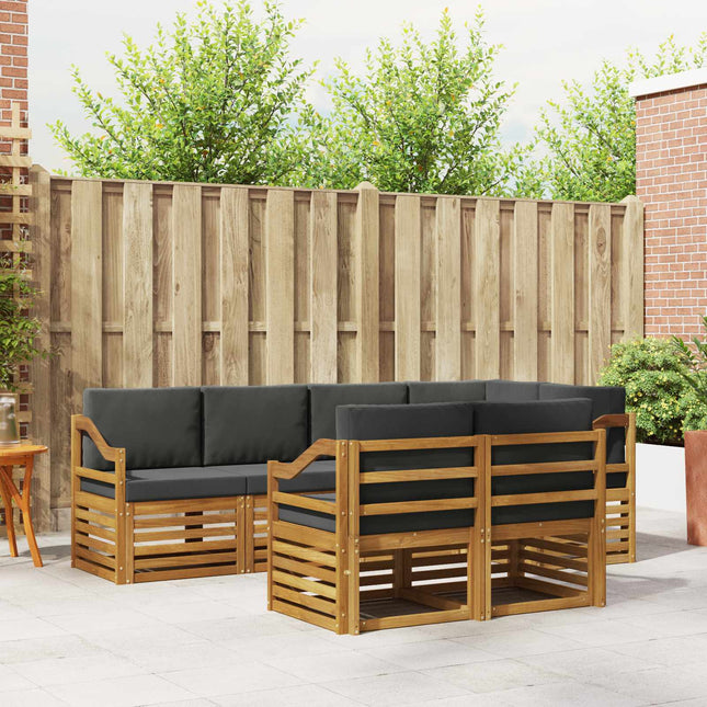 Sektionalsofa sæt med pude 7 pcs Naturlig og Antracit
