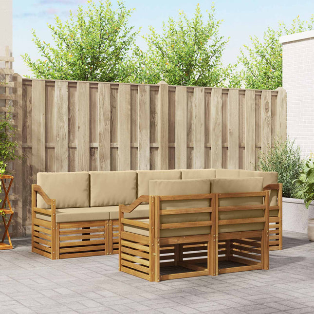 Sektionalsofa sæt med pude 7 pcs Naturlig og Beige