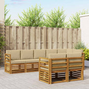 Sofasæt med pude 8 pcs Naturlig og Beige Massivt Akacietræ