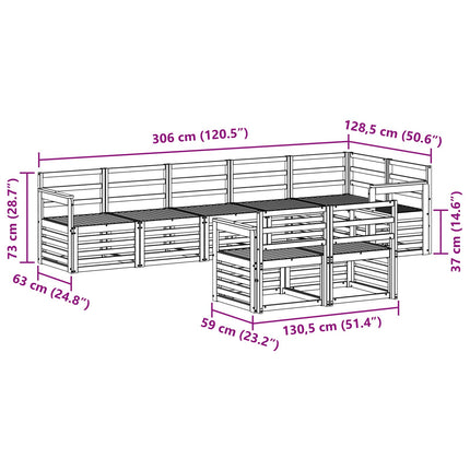 Udendørs sofagruppe 8 stk. Naturfarvet Polyester