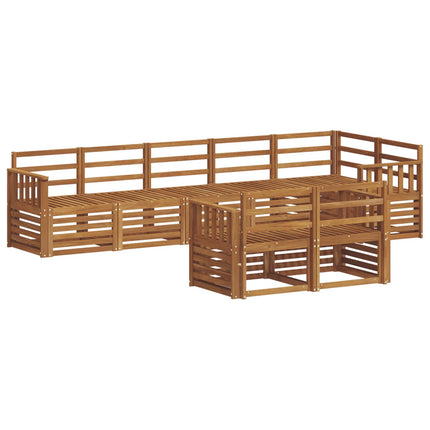 Udendørs sofagruppe 8 stk. Naturfarvet Polyester
