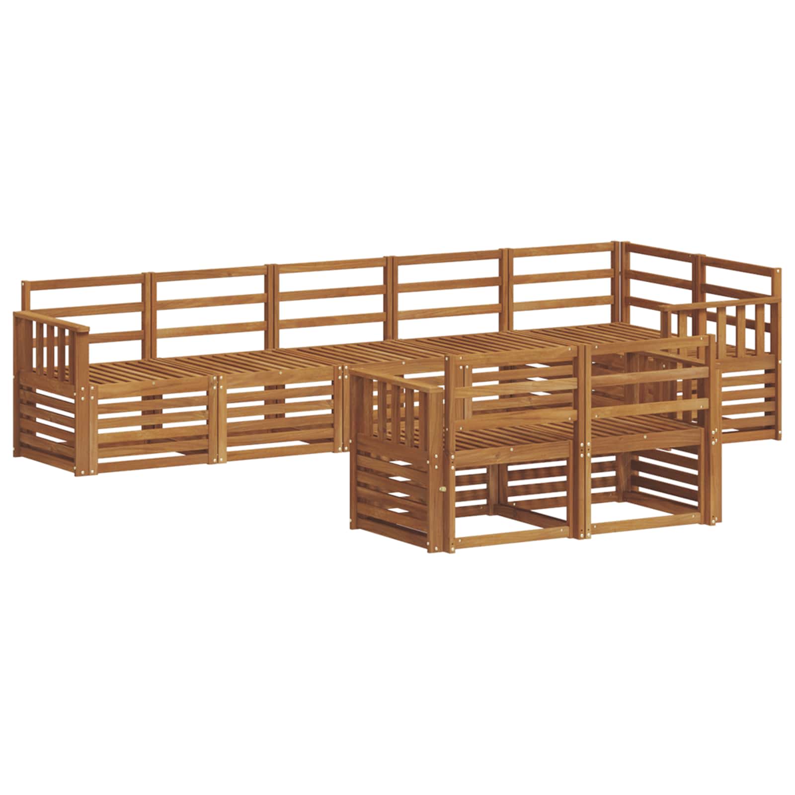 Sofasæt 8 pcs Naturfarvet Massivt Akacietræ