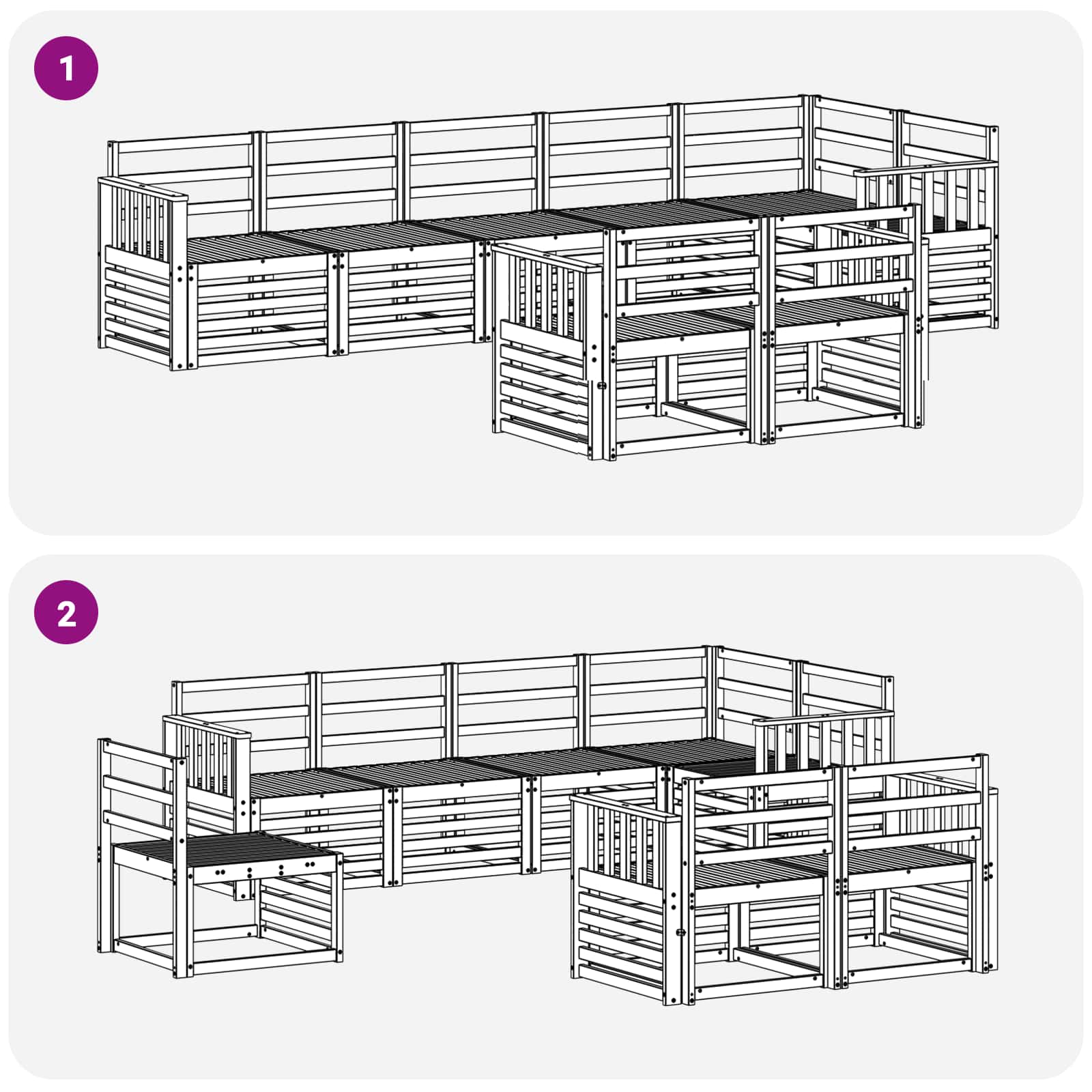 Sofasæt 8 pcs Naturfarvet Massivt Akacietræ