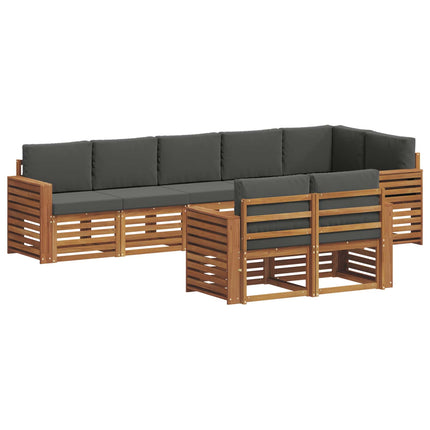 Udendørs sofagruppe 8 stk. Naturlig og Antracit Polyester