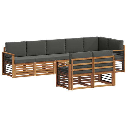 Udendørs sofagruppe 8 stk. Naturlig og Antracit Polyester