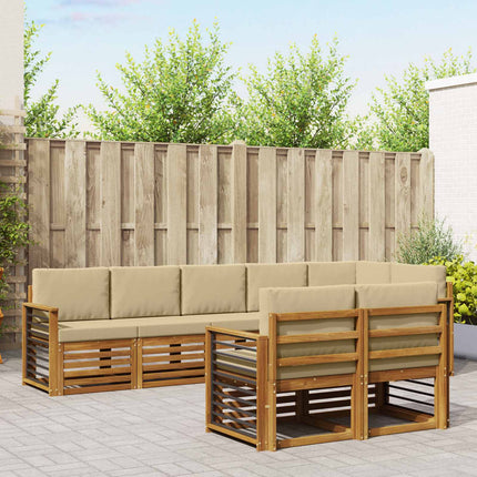 Udendørs sofagruppe 8 stk. Naturlig og Beige Polyester