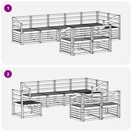 Sofasæt 8 pcs Naturfarvet Massivt Akacietræ
