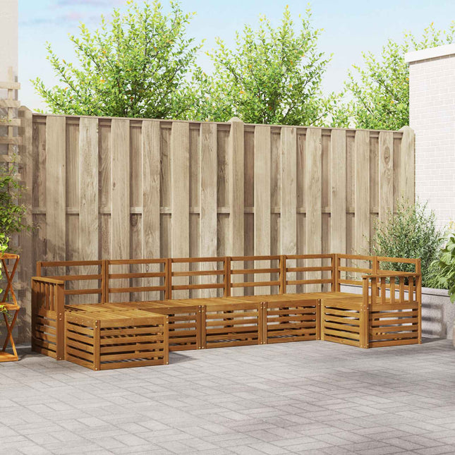 Sektionalsofa sæt 7 pcs Naturfarvet