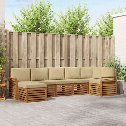 Udendørs sofagruppe 7 stk. Naturlig og Beige