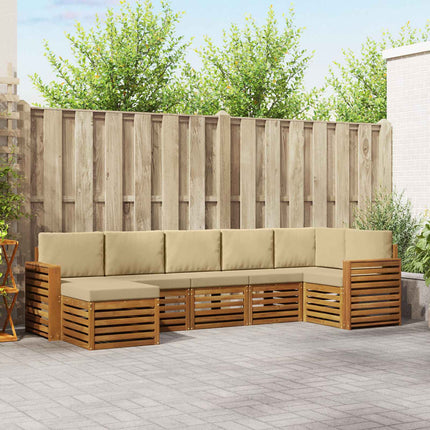 Udendørs sofagruppe 7 stk. Naturlig og Beige